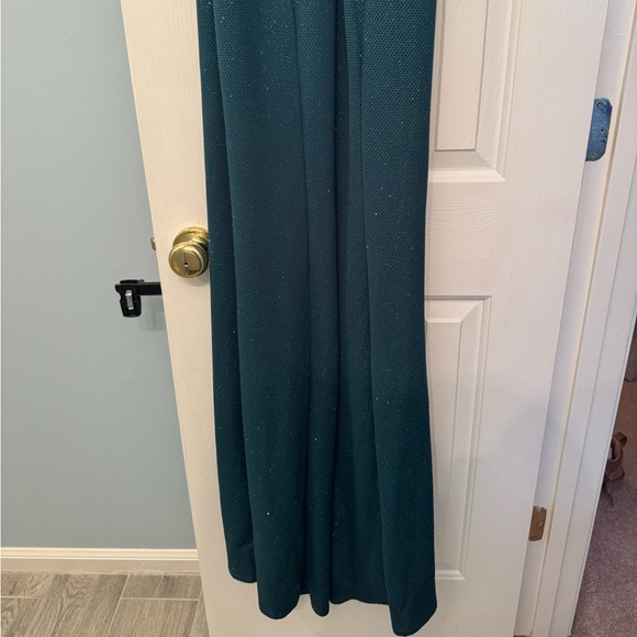 Green Glittery Long Formal Gown - Picture 5 of 8